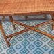 Table pieds bambou plateau rotin