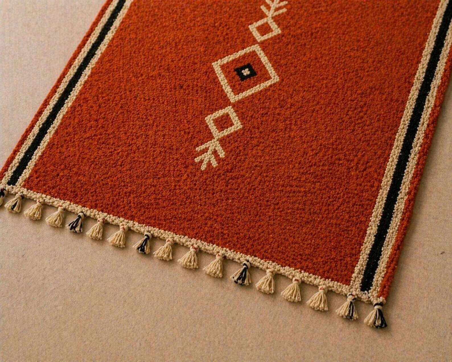 Tapis berbère orange artisanal 250/150cm