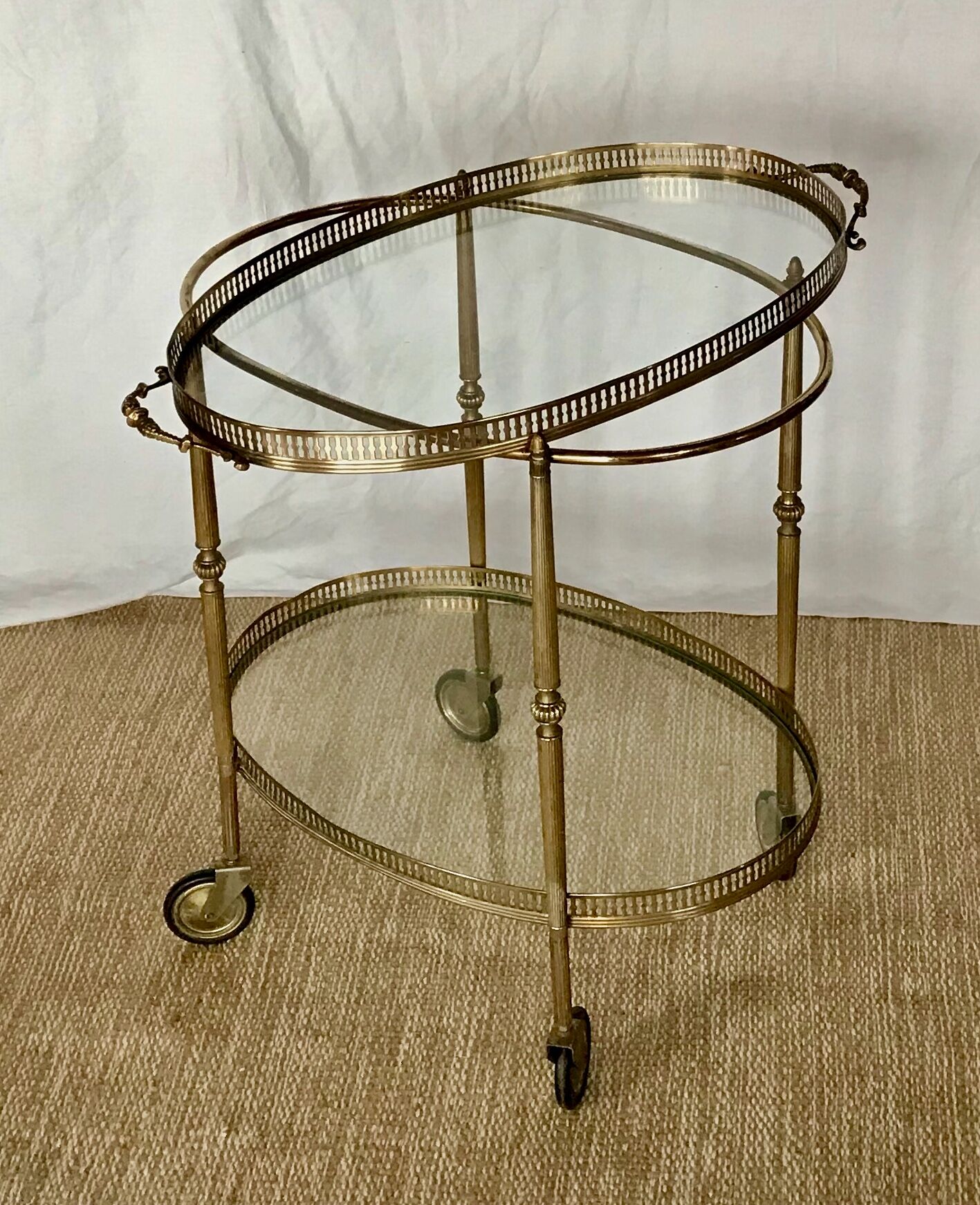 Serving table brass twentieth neoclassical
