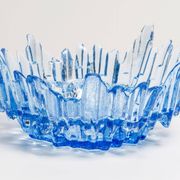 Vintage decorative plate in light blue glass, Italy, 1960s.