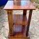 Vintage wooden shelf on caster legs