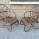 Paire de fauteuils oeufs en rotin vintage des années 60