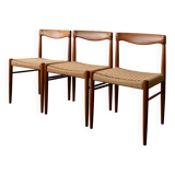 Chaises de salle à manger vintage en teck danois par H.W. Klein pour Bramin, années 1960, ensemble de 3