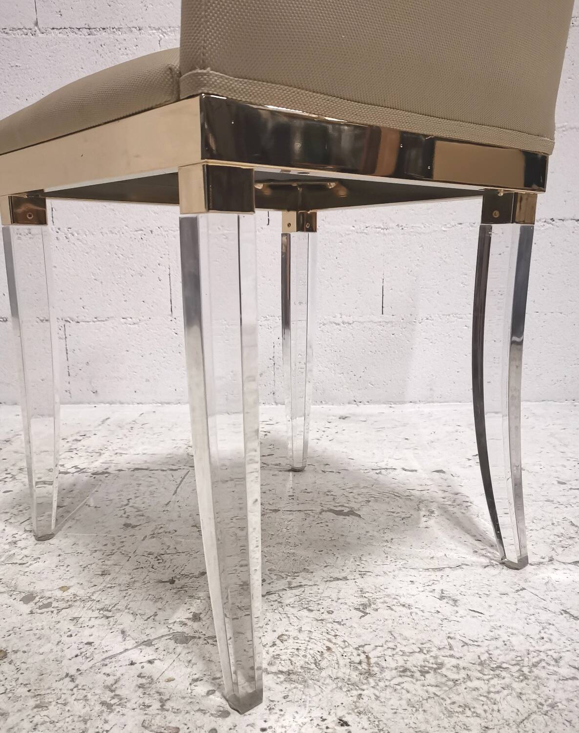 Set de 4 chaises design Hollywood Regency altuglas