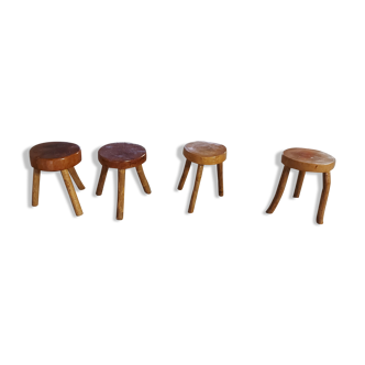 Vintage tripod cherry stool