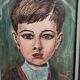 French vintage oil portrait of a boy, signed C. Mury