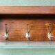 Art Deco wall coat rack, 3 hooks