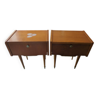 Vintage wooden bedside tables