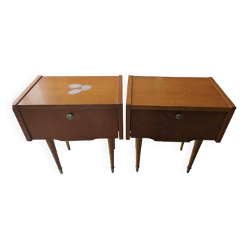 Vintage wooden bedside tables