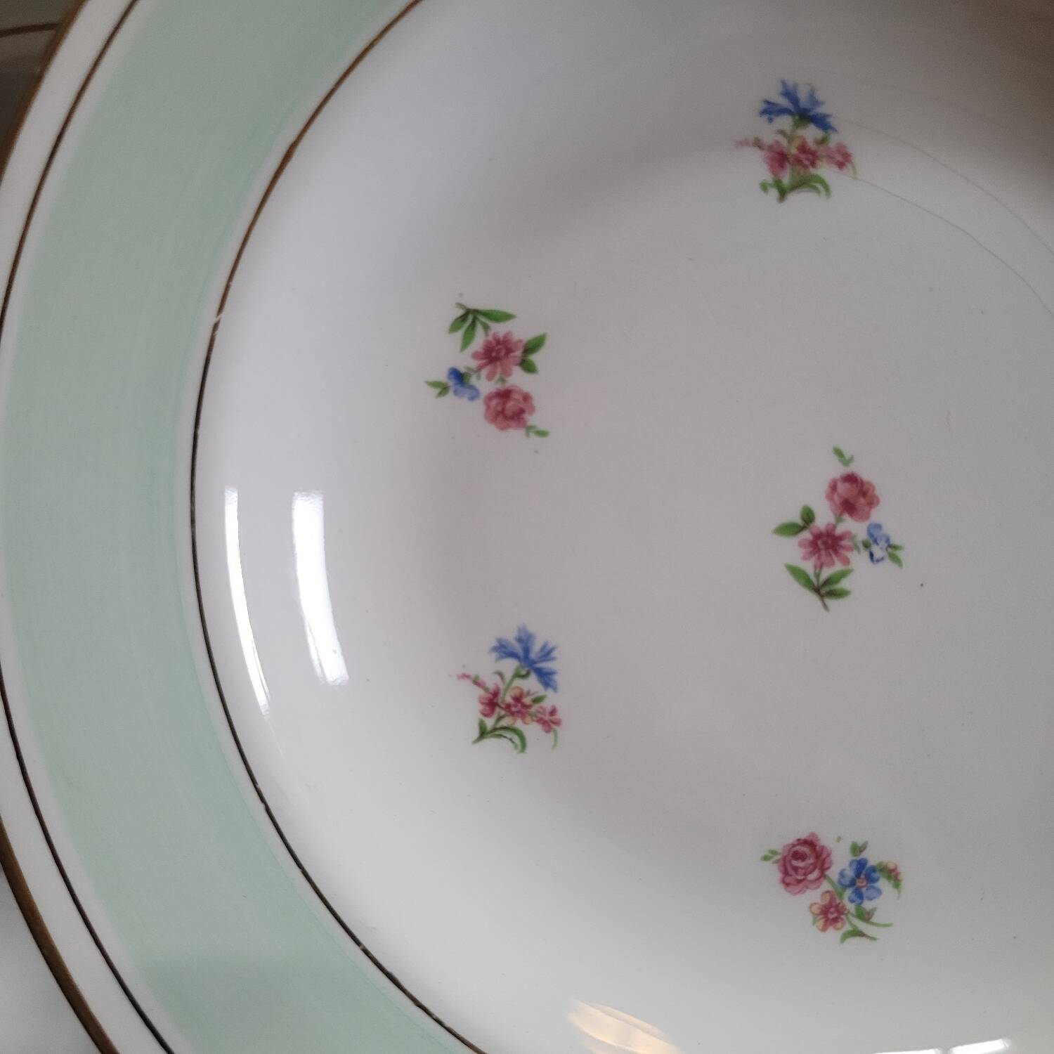 6 opaque porcelain soup plates 1940s