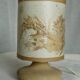 Small stone lamp (Travertine), dried flower lampshade Vintage 1960-70