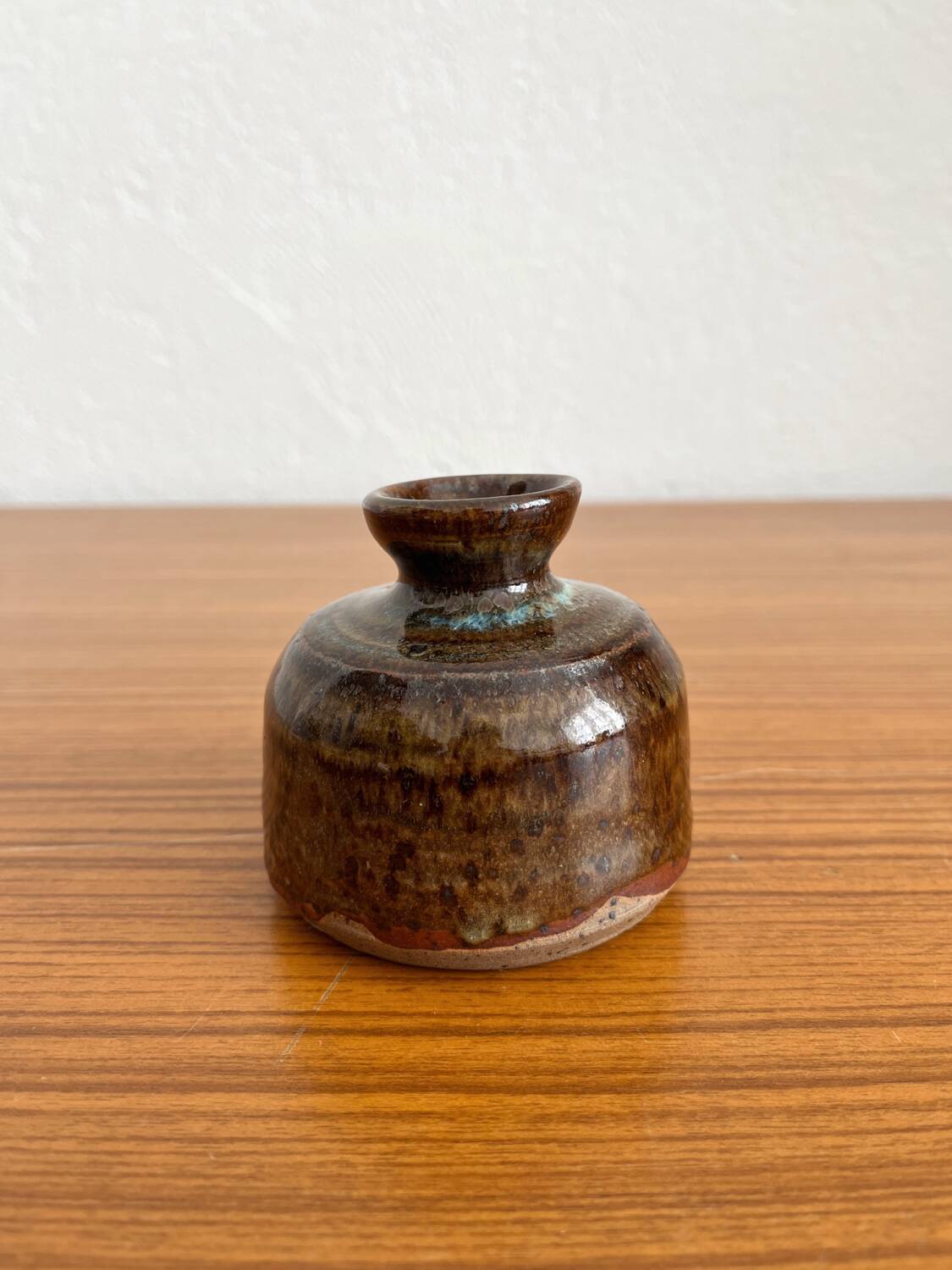 Vintage flamed stoneware vase