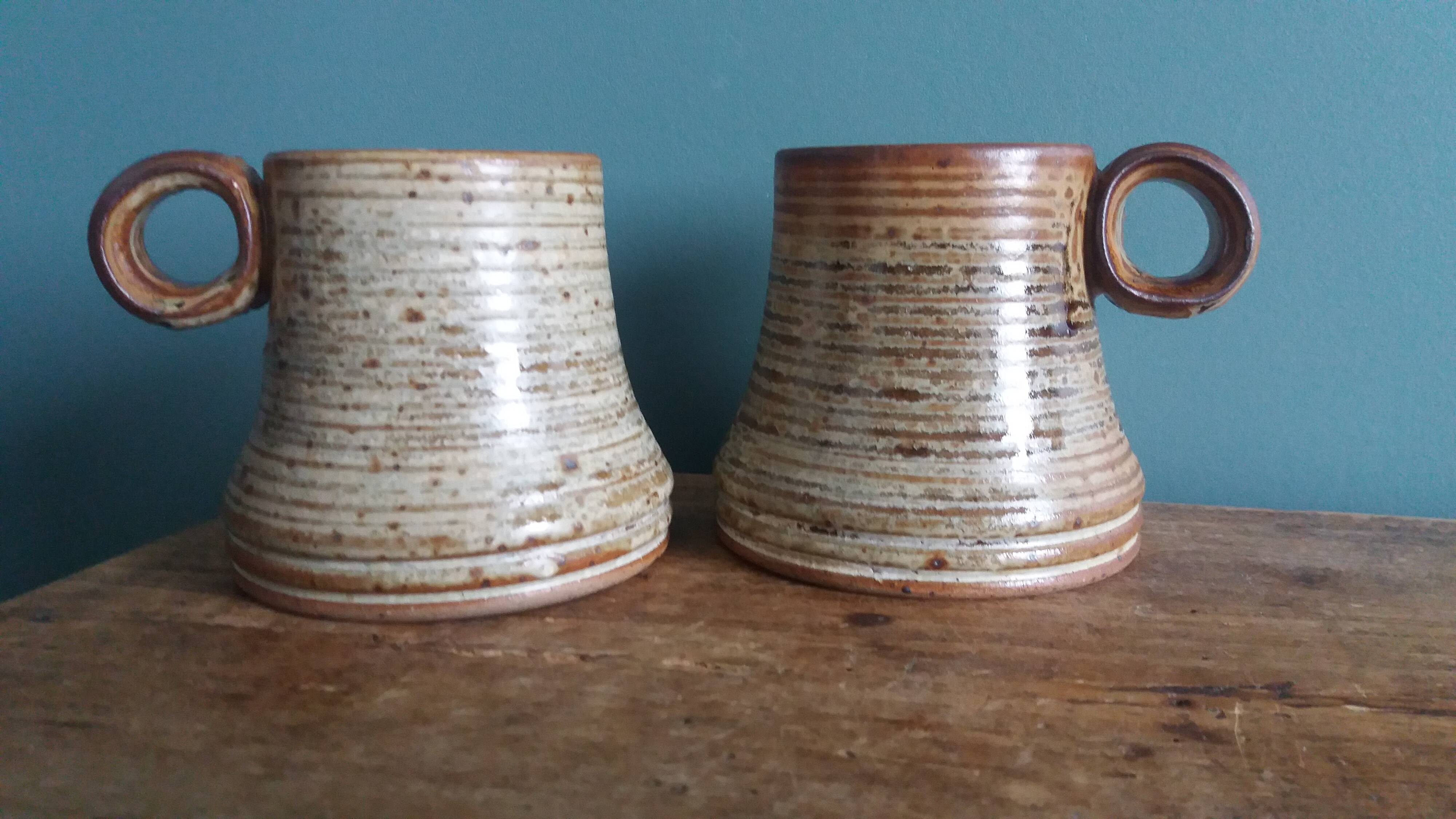 Tasses mugs en grès de Puisaye, Jean-Pierre Prud’homme