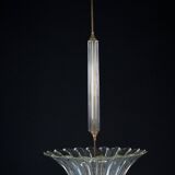 Suspension Art Déco Seguso en verre de Murano transparent. Italie, années 1940.