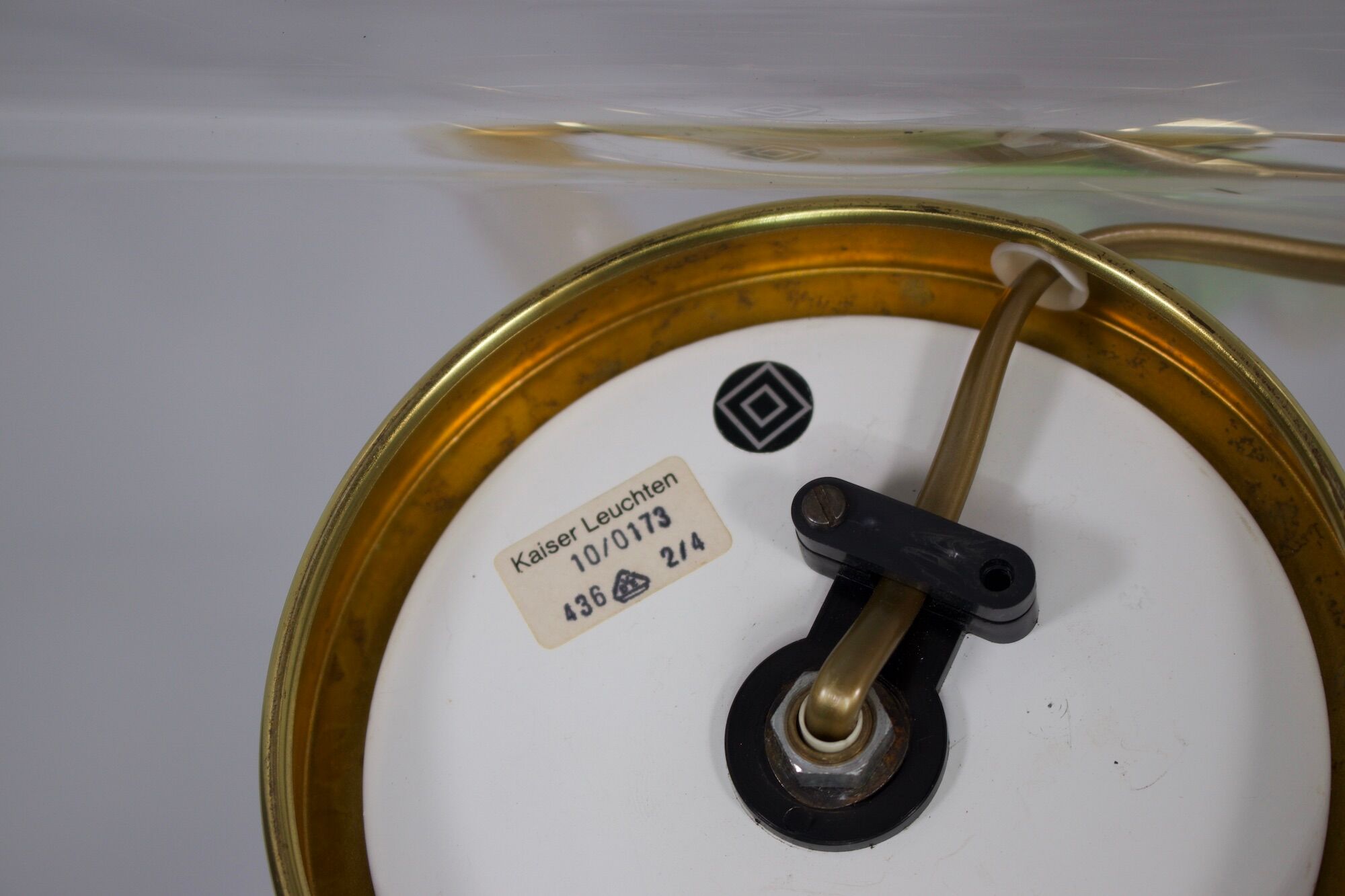 Lamp Kaiser brass glass & amber