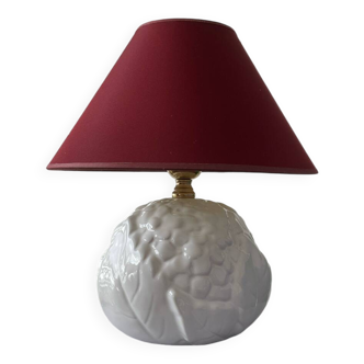 Lampe à poser pied en céramique avec motif végétal