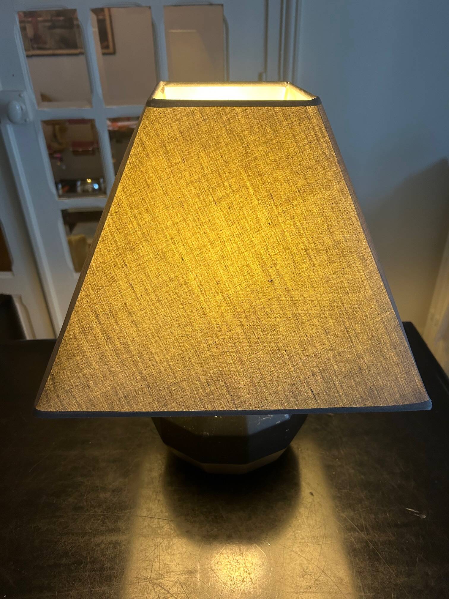 black ceramic lamp from the 80s