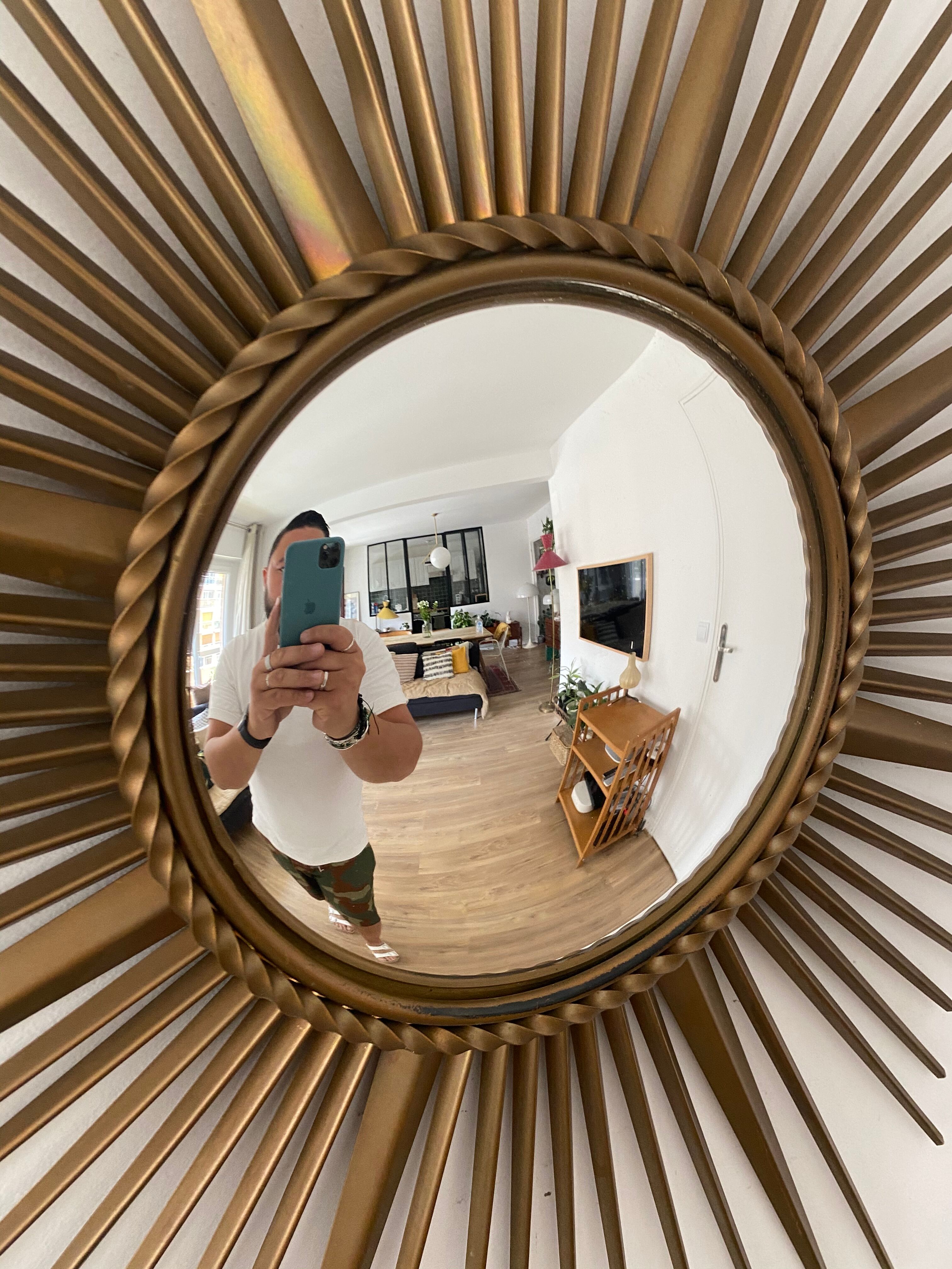 Mirror Chaty Vallauris vintage witch's eye 91cm