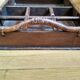 Large serving tray wood and rattan to doors lockers glasses and bottles
