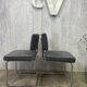 Pair of chrome and velvet chairs