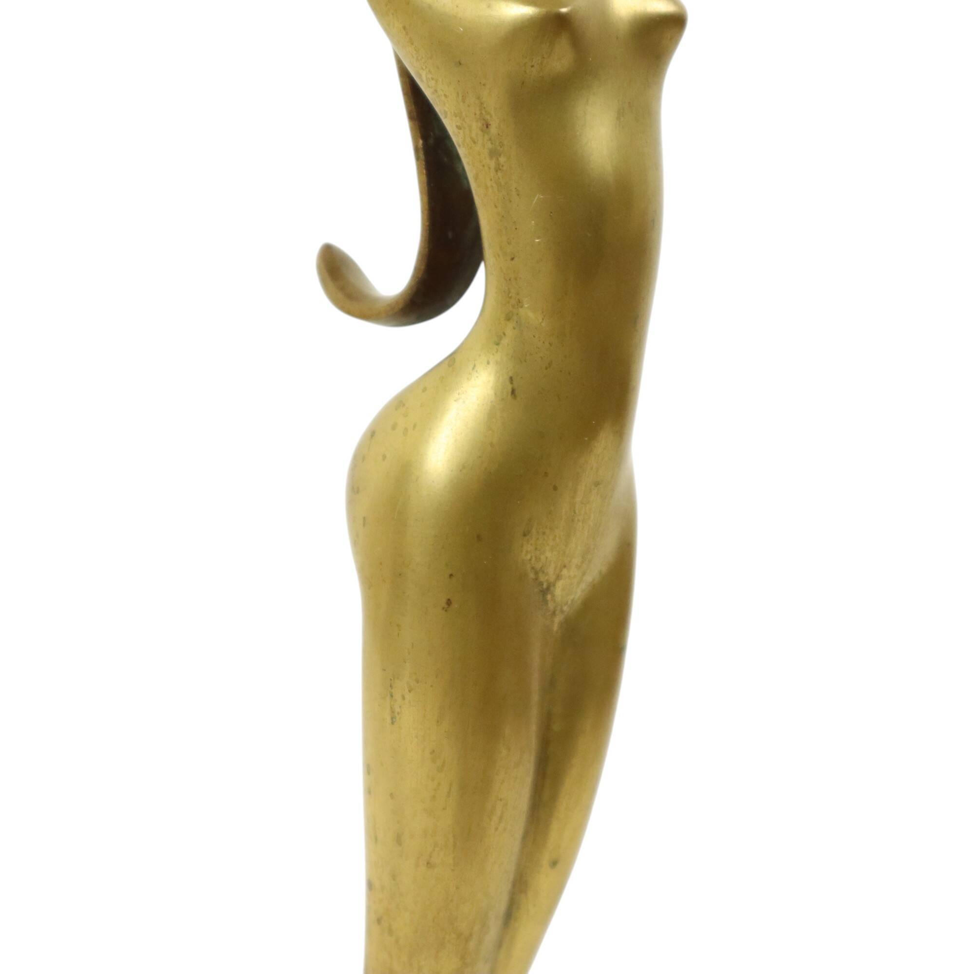 Abstract Image Nude Woman Ballerina Art Deco Style Brass 51cm