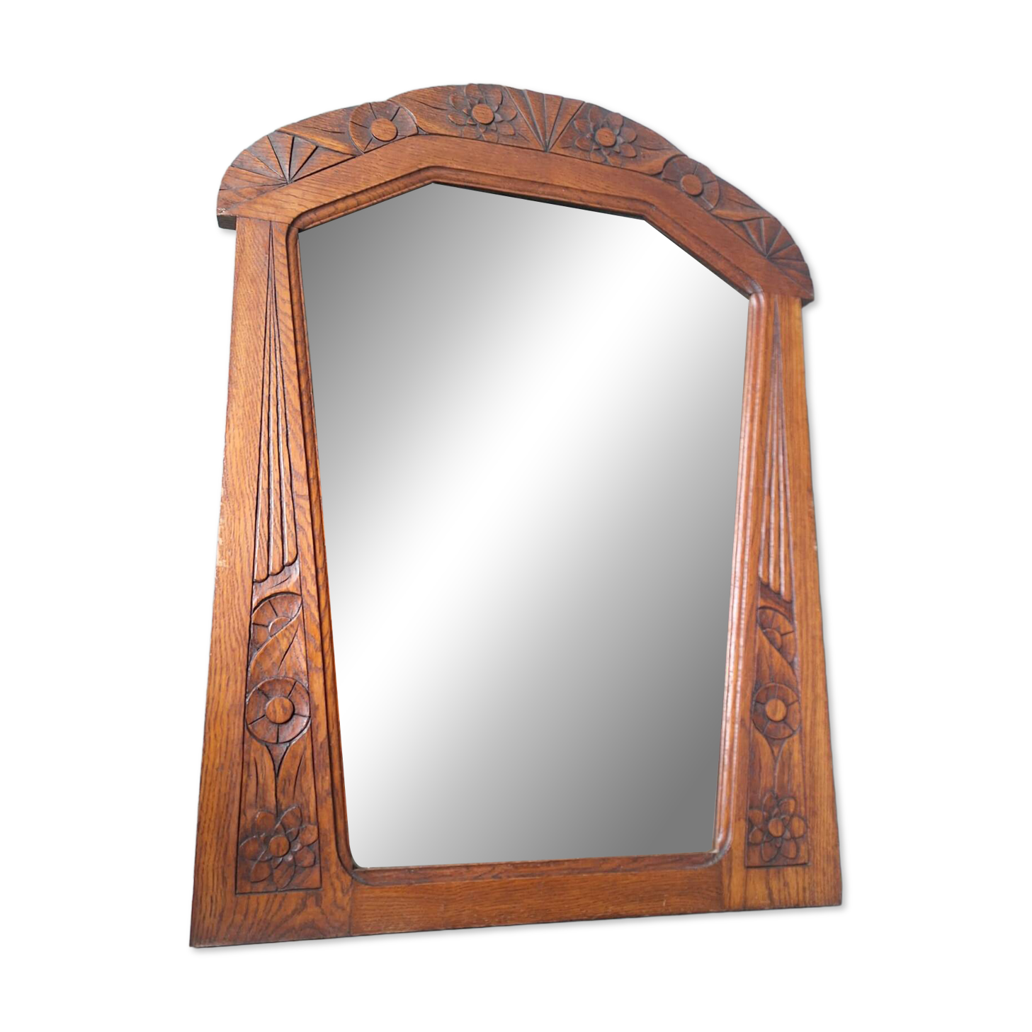 Large antique Art Deco mirror, retro vintage decoration.