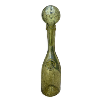 Glassblown glass decanter from the Biot collector glassworks