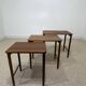 Set of 3 Scandinavian nesting tables in teak – 1960s