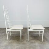 2 Scandinavian chairs with white bars from the 60s
