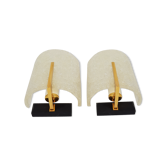 Paire appliques acier doré noir mat perspex 1950