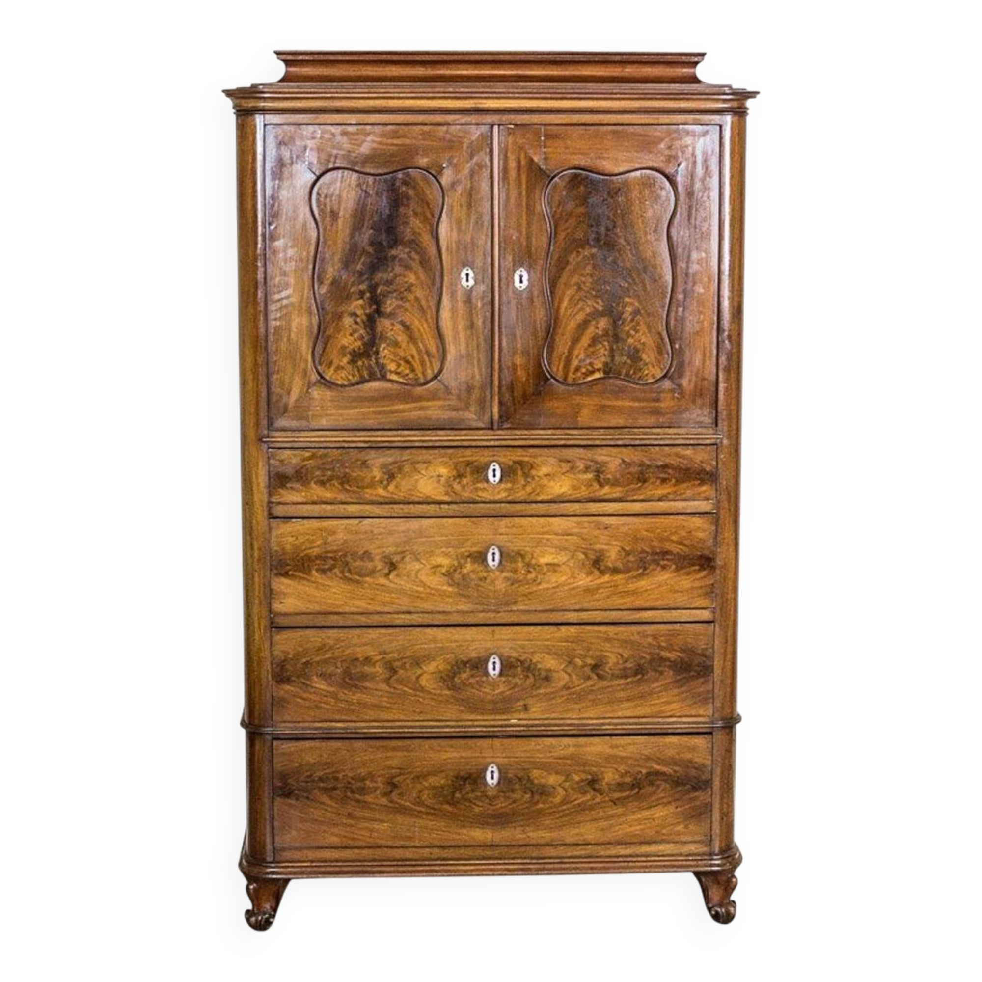 Antique Danish Walnut Cabinet, 1890s