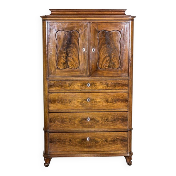 Cabinet en noyer danois ancien, années 1890