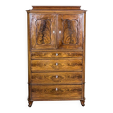 Antique Danish Walnut Cabinet, 1890s