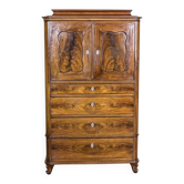 Antique Danish Walnut Cabinet, 1890s