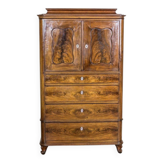 Antique Danish Walnut Cabinet, 1890s
