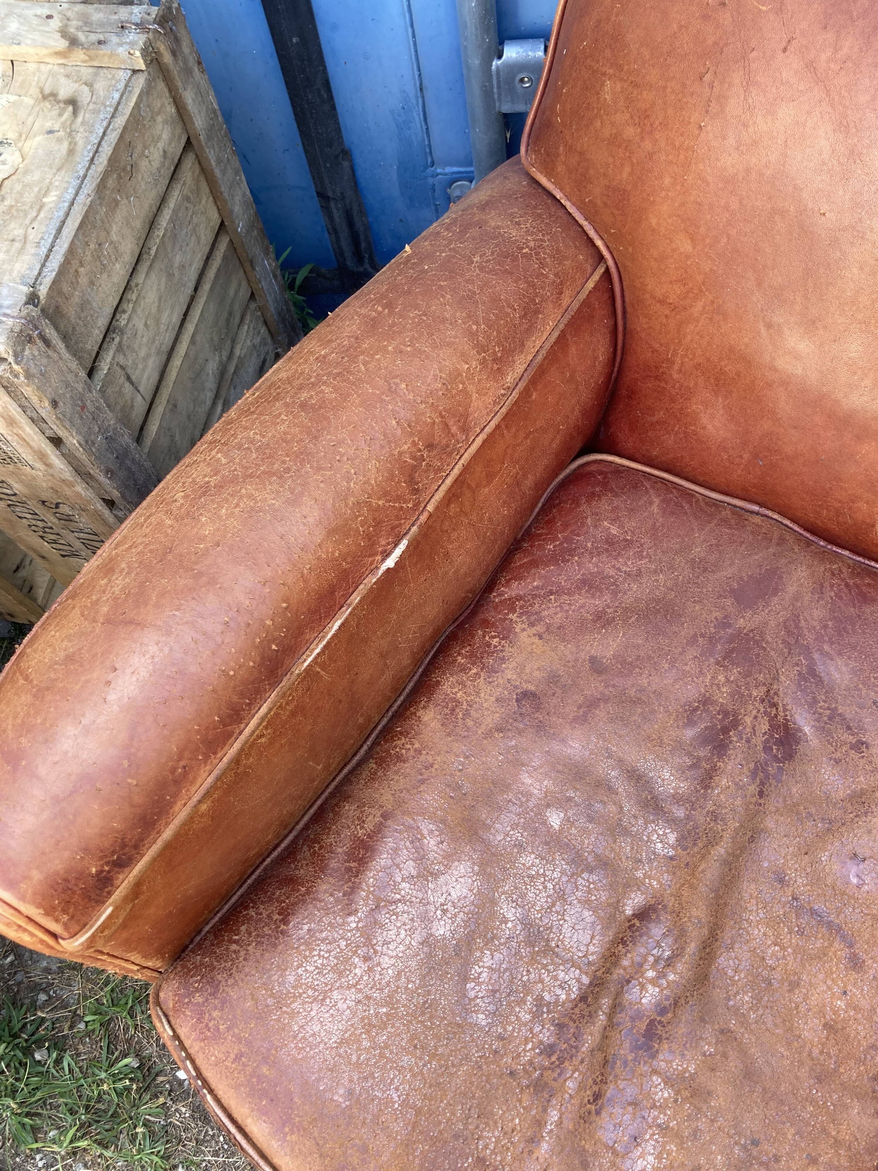 Pair of vintage club armchairs