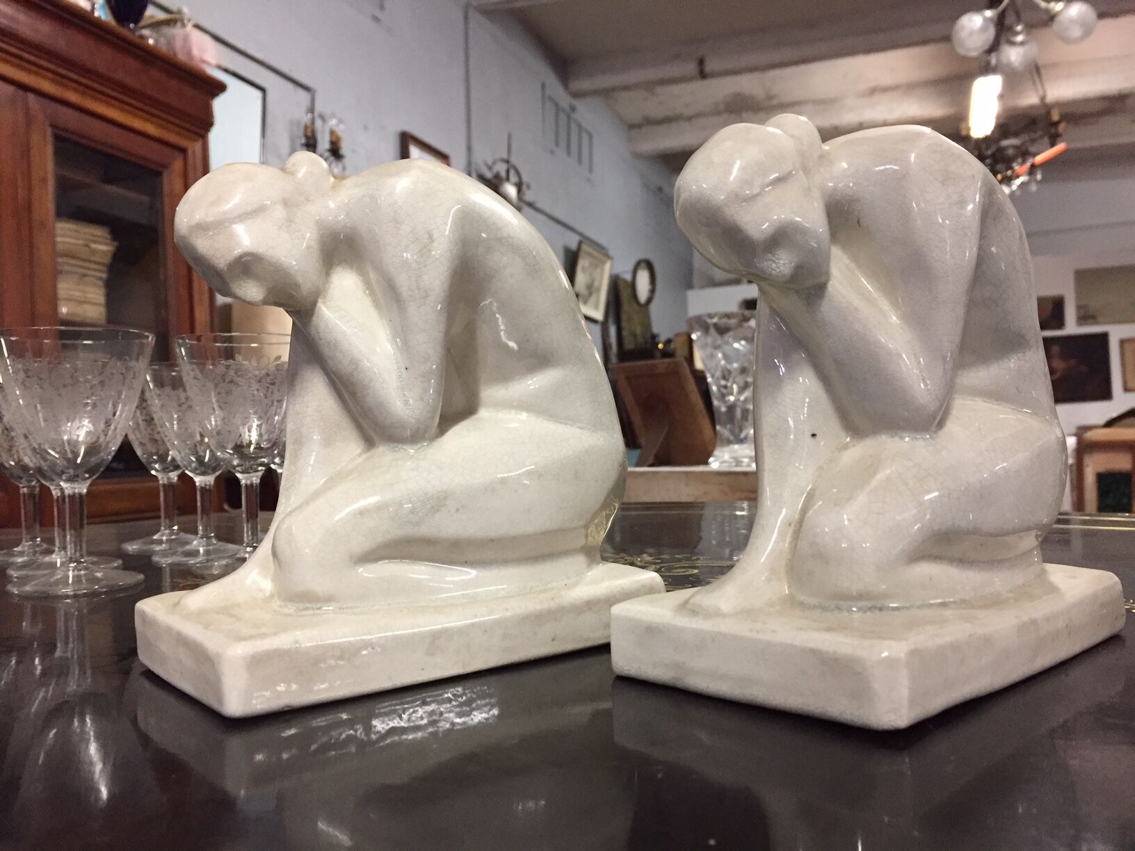 Ancient bookends by Saint Clement manufacturer