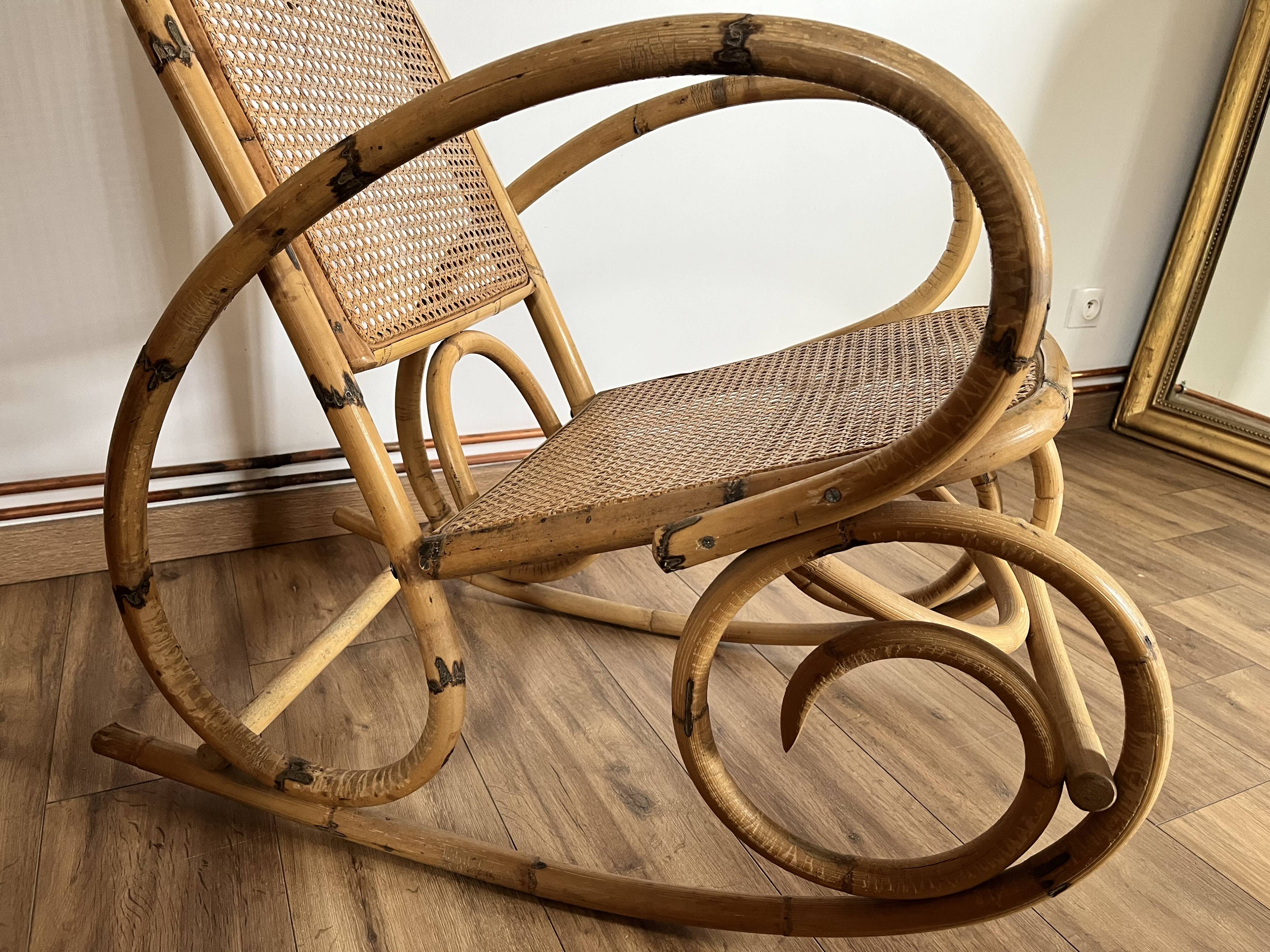 Adult model rattan rocking chair
