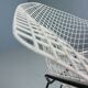 Lot de deux chaises Diamond de Harry Bertoia en métal blanc et noir. Années 60