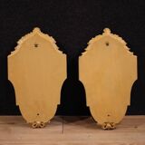 Pair of lacquered and gilded Italian Louis XVI style wall lamps