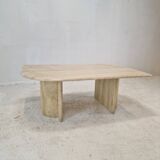 Italian Coffee Table in Travertine, 1980s