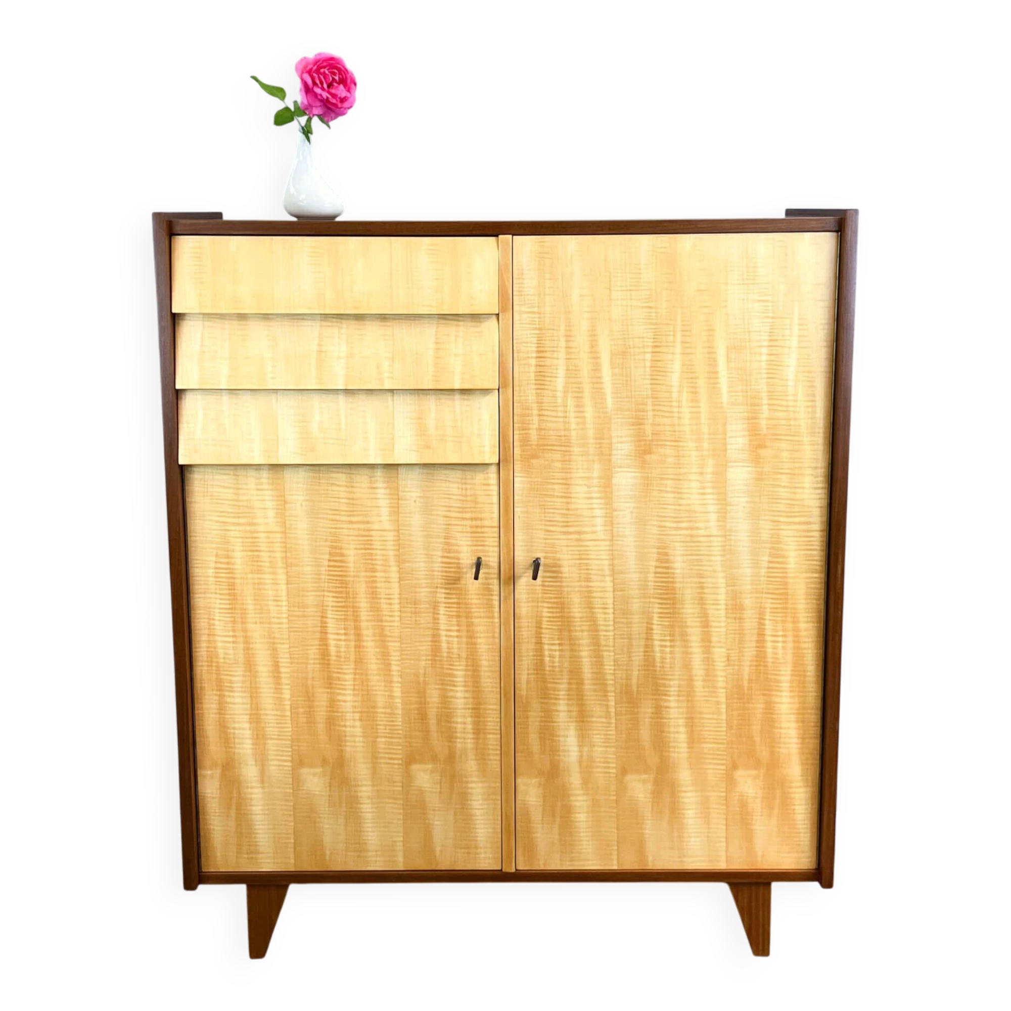 Highboard, striped maple, 1960s