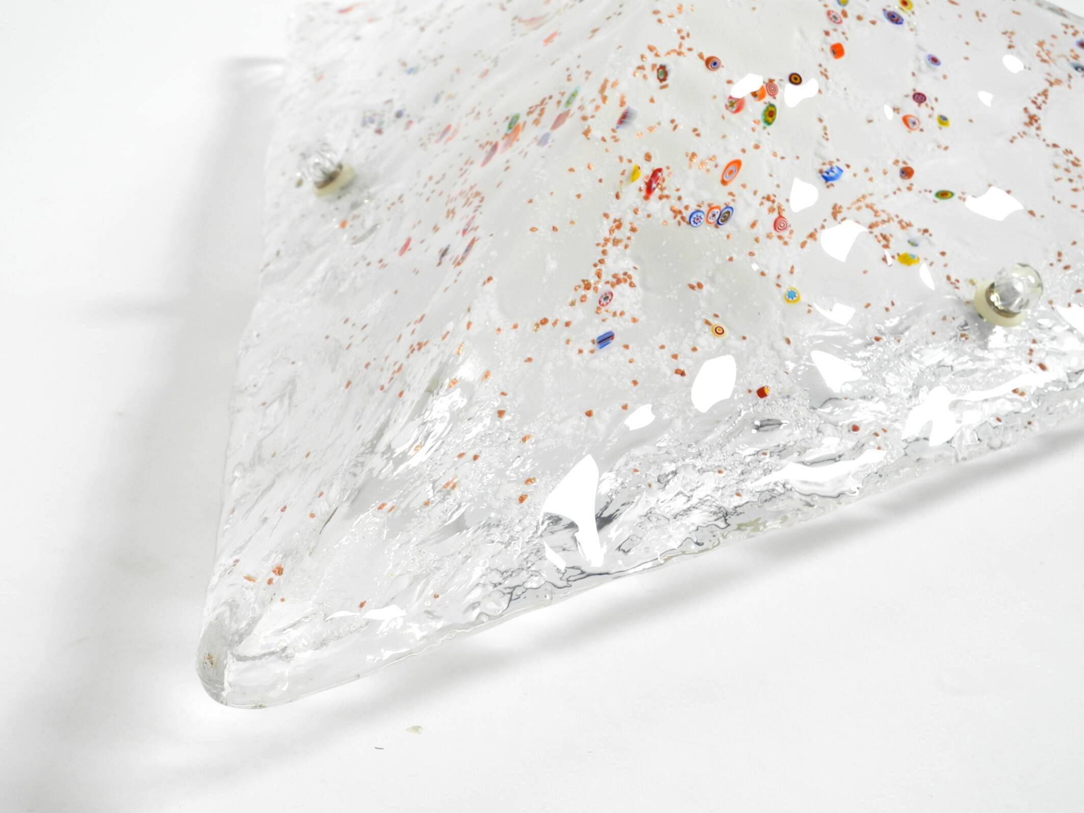 Post Modern Murano glass triangle ceiling lamp by Sylcom, Italy, 1985