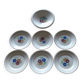 Set de 6 assiettes plates et 1 plat rond KG Lunéville "Agnès"