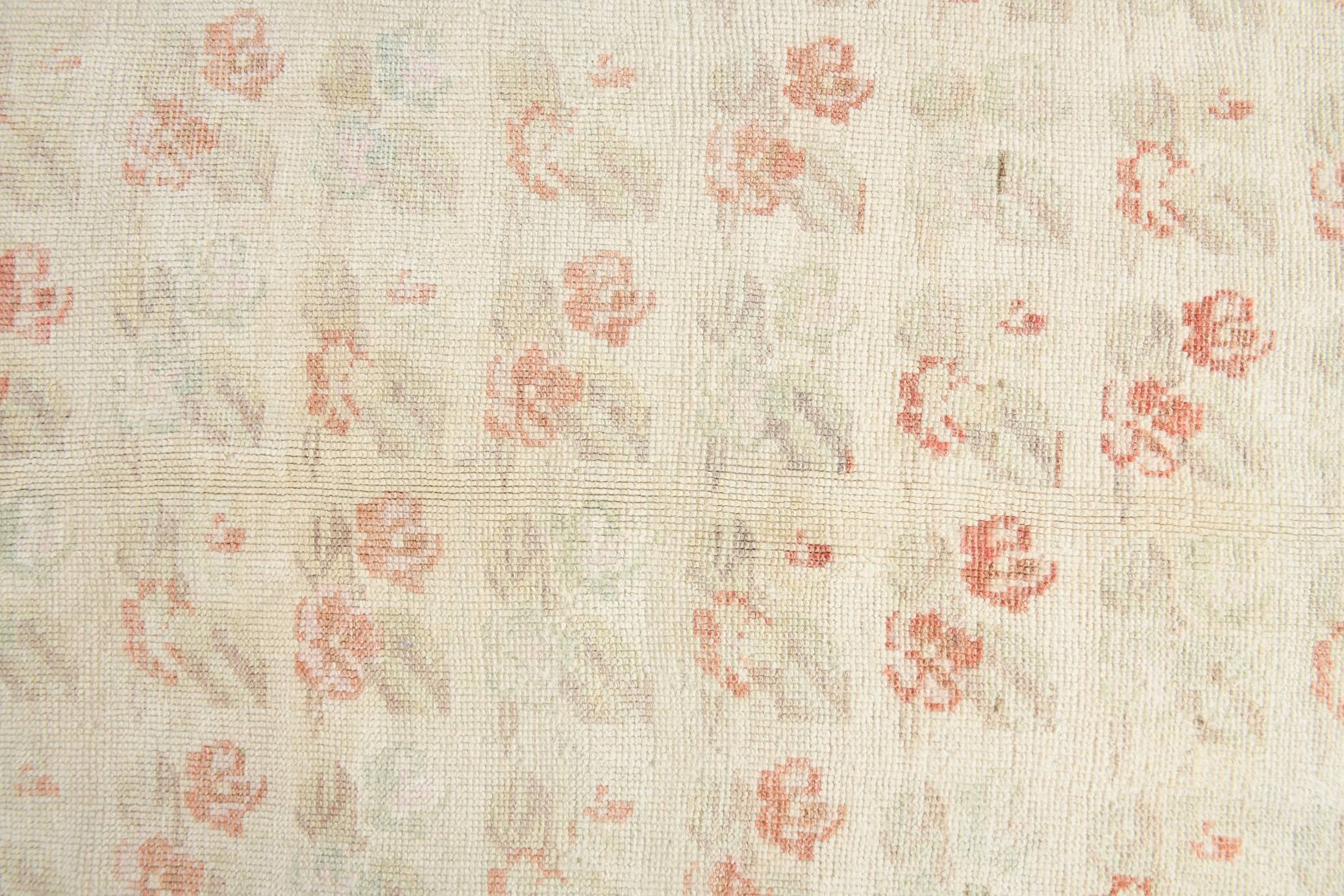 5x10 Floral Pattern Beige & Red Vintage Rug, 153x315Cm
