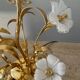 Vintage brass lamp with glass paste flower