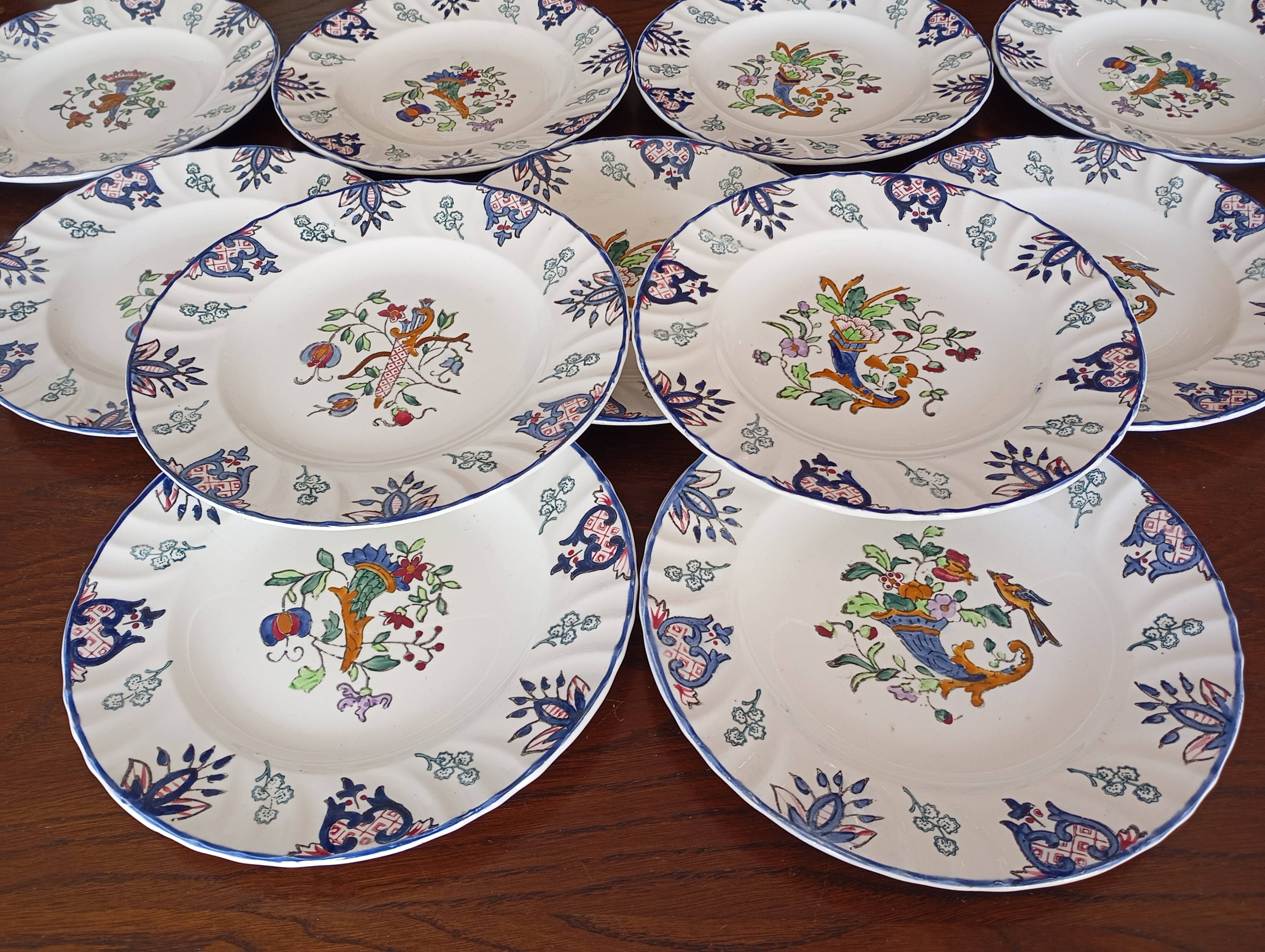 Flat plates "Vieux Rouen" Longwy