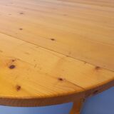 Vintage Charlotte Perriand Les Arcs round pine dining table from the 60s 70s