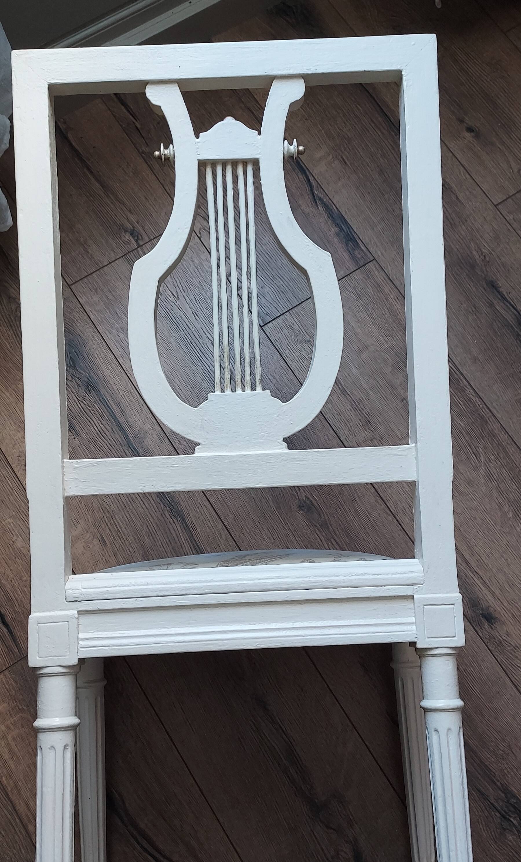 Pair of Louis XVI style bedroom chairs