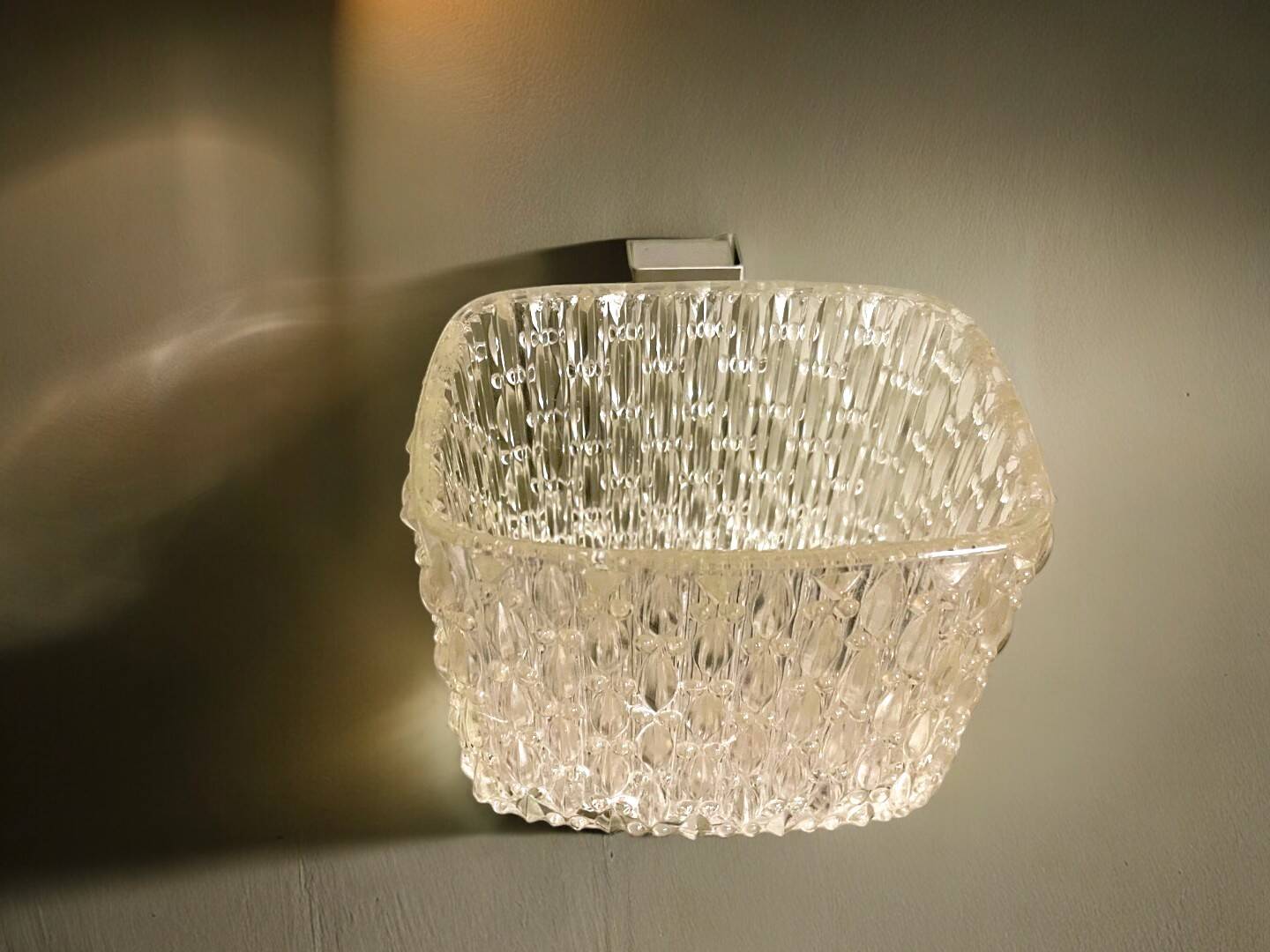 Portuguese mid-century retro glass wall sconce lamp
